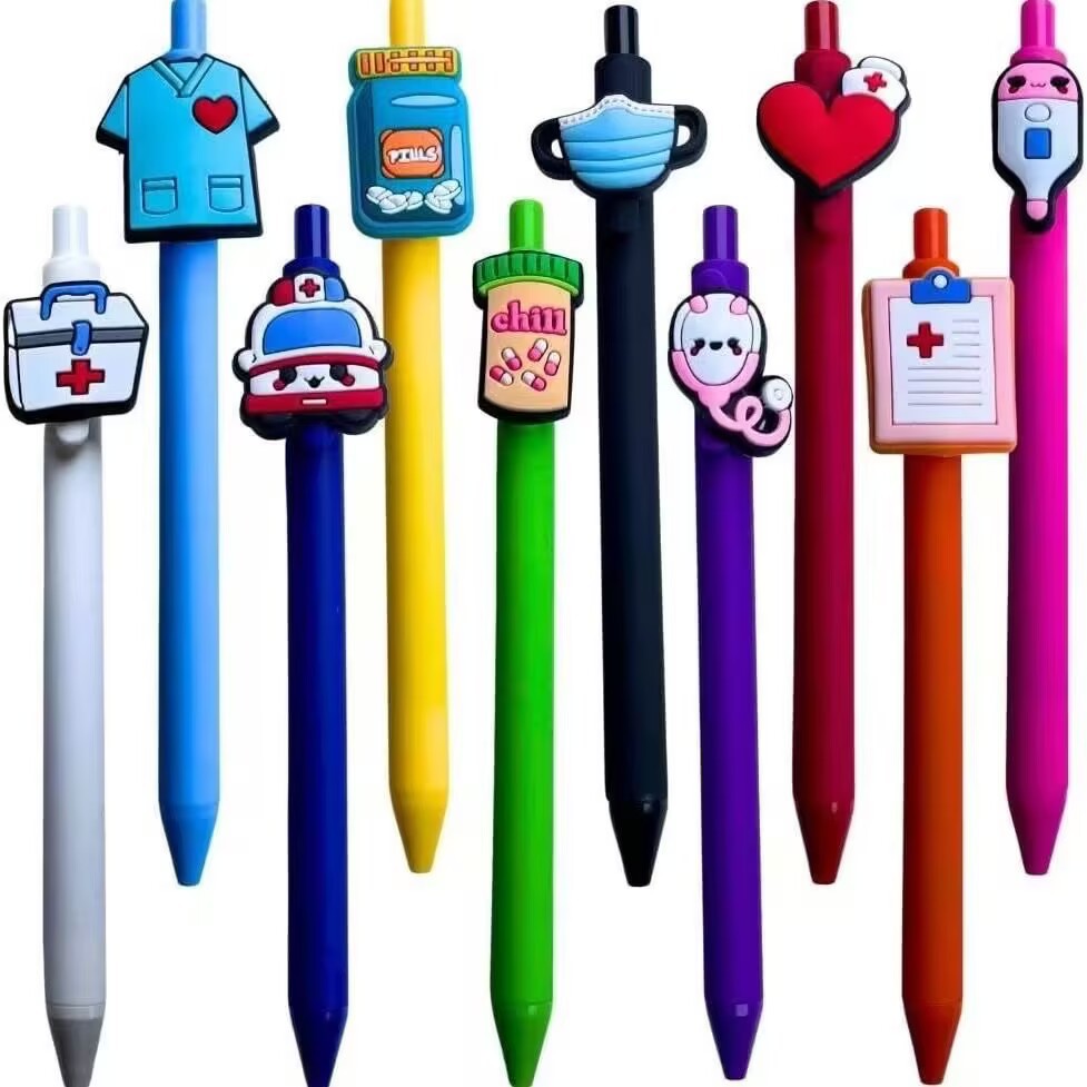 Wholesale  Cartoon PVC Creative Solid Color Doctor Medical 0.5 Pen Press Gel Pen