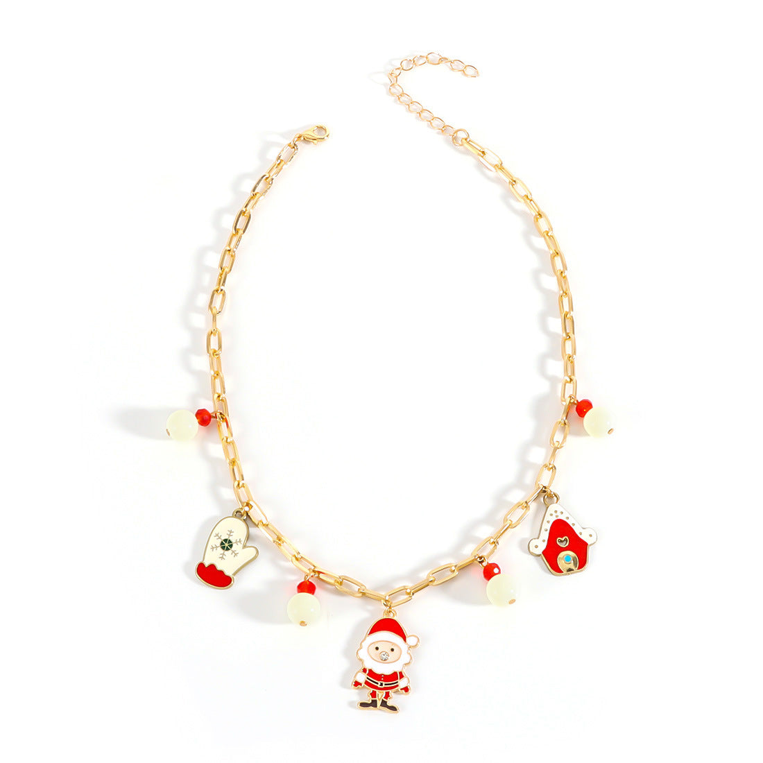 Wholesale Christmas Necklace  Chain Red Green White Beaded Necklaces