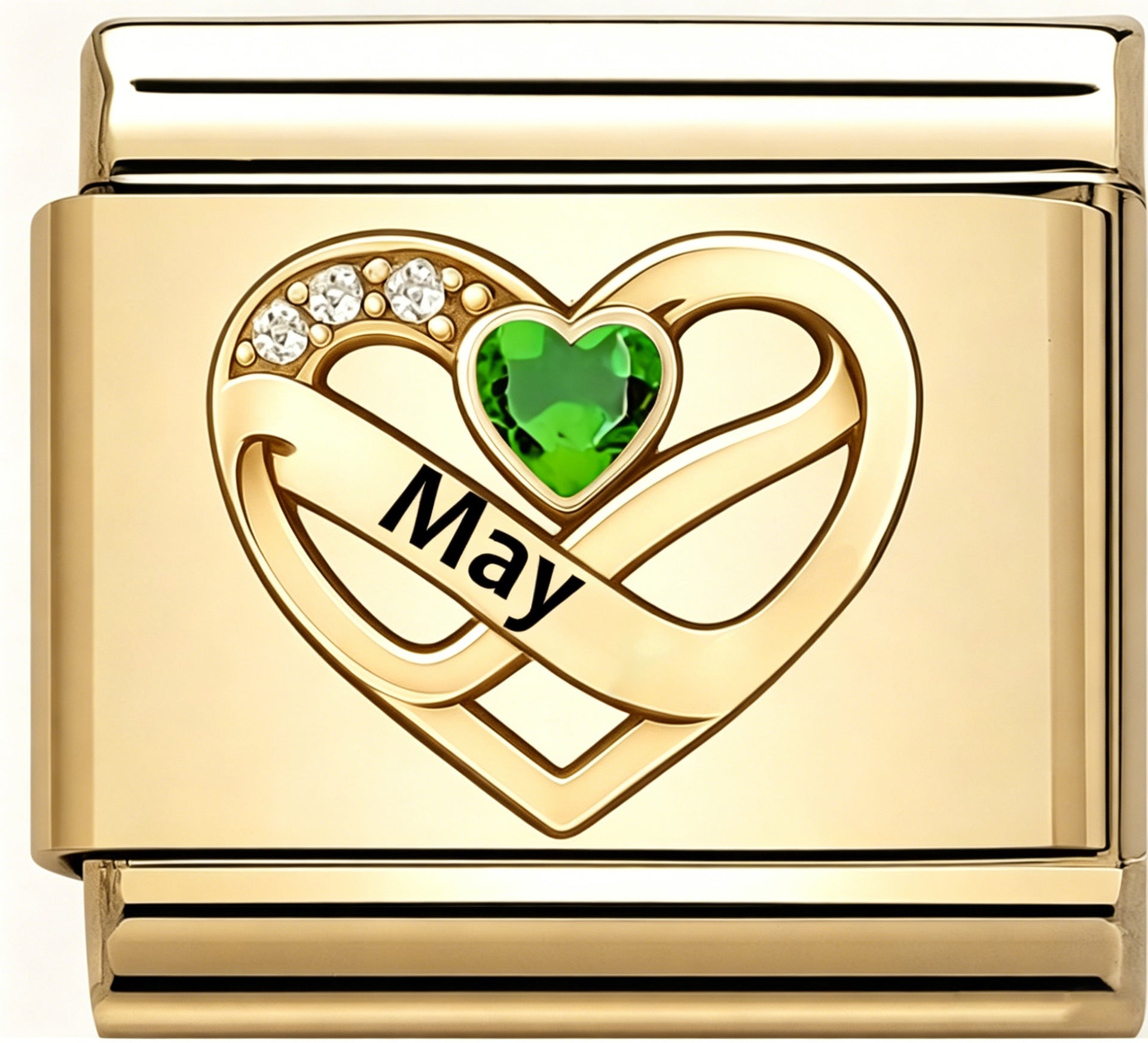 Wholesale DIY Italian Charms Bracelet Stainless Steel Month Love Heart Pattern Boutique Resale