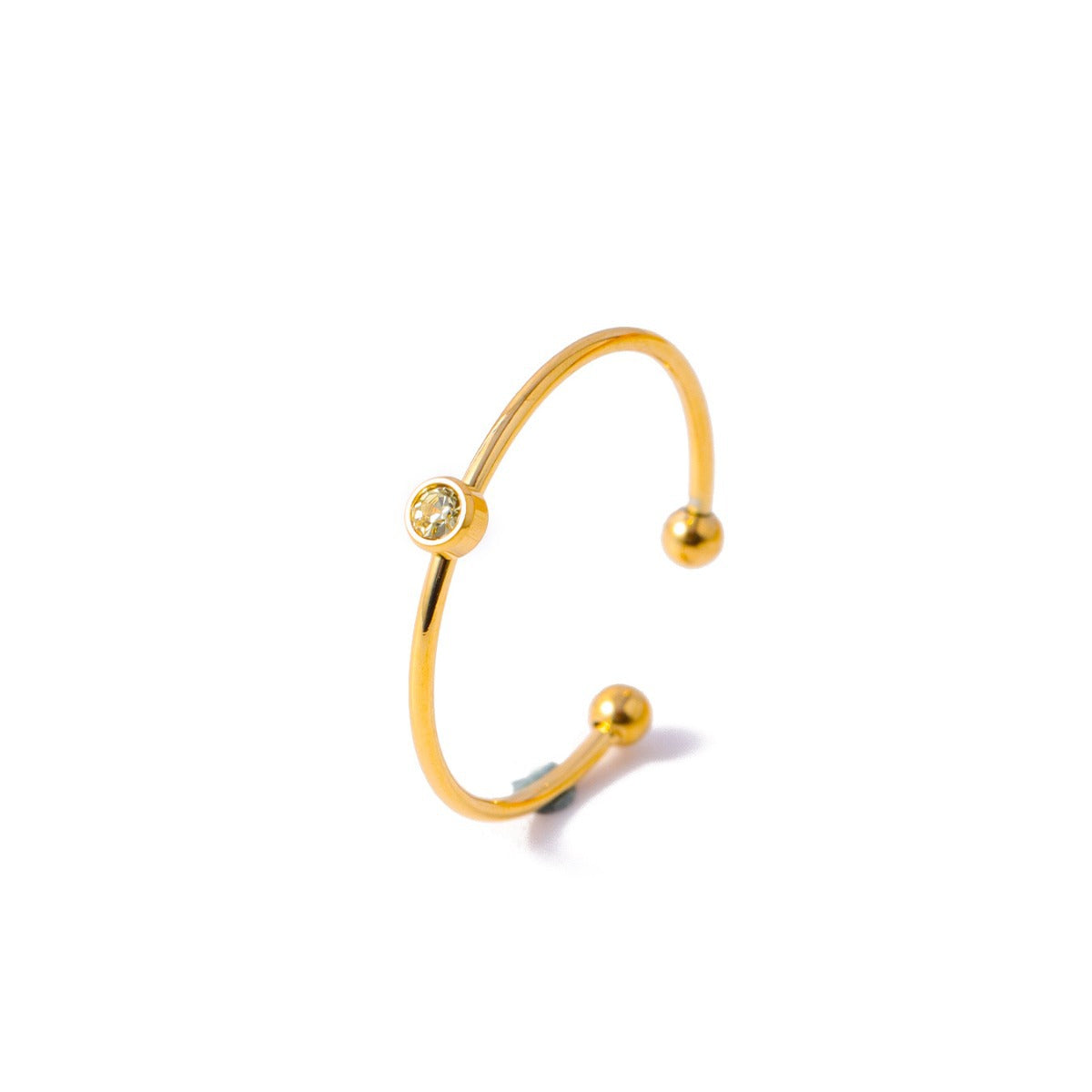 Wholesale Stainless steel round diamond zircon ring