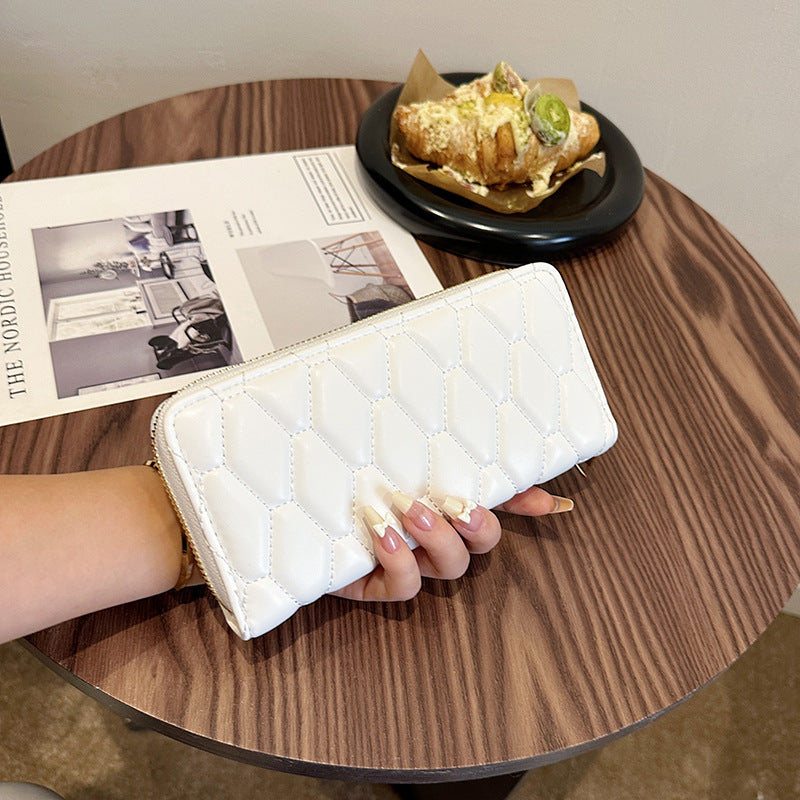 Wholesale PU Embroidery Thread Long Zipper Wallet ACC-WT-Kuans011