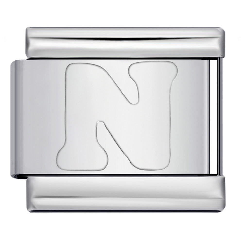 Wholesale Italian Charm Bracelet 9mm DIY Splicing Removable English Letters Stainless Steel Composable Bracelet