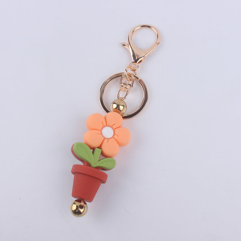 Wholesale Cartoon Daisy Flower Silicone Keychain ACC-KC-GuangTian029