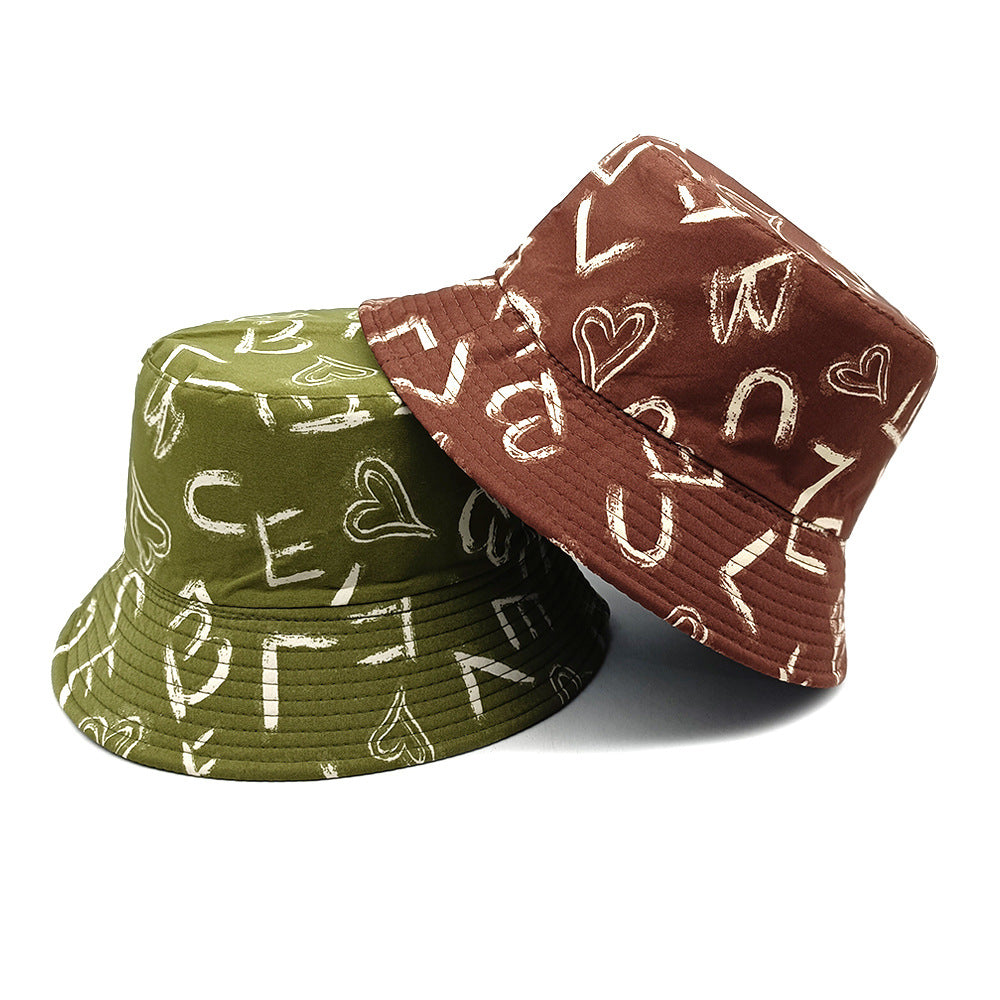 Wholesale Heart letter bucket hat