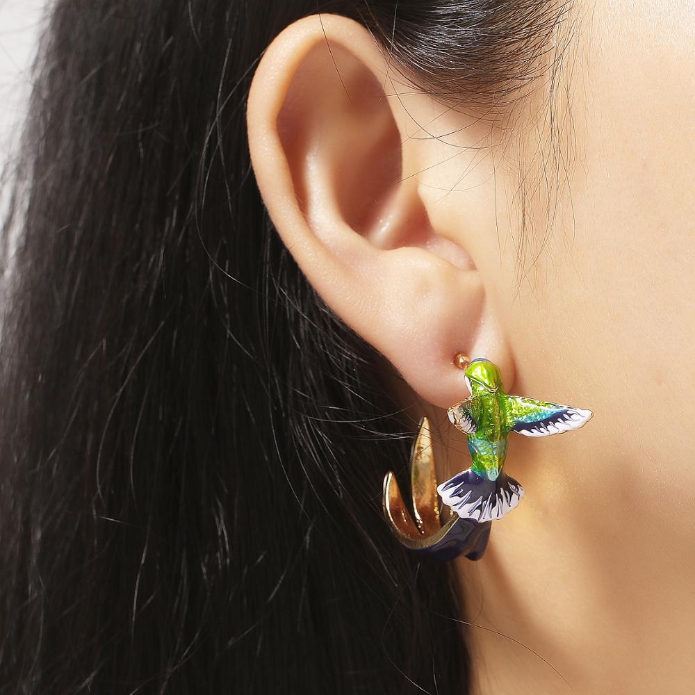 Wholesale  cute hummingbird shape drop earrings fashion creative earrings