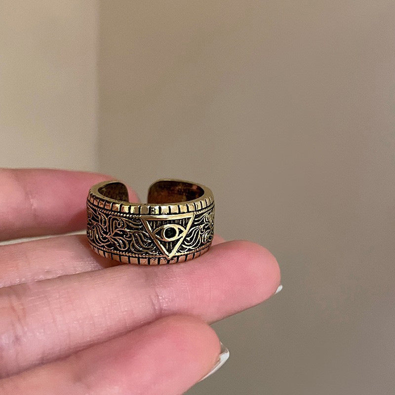 Wholesale Retro Distressed Splicing Turquoise Ring