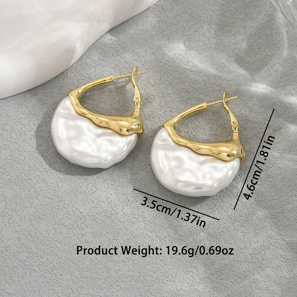 Wholesale Fashion Pearl Inlay Geometric Earrings,  European American Style,  Stylish Jewelry for Women