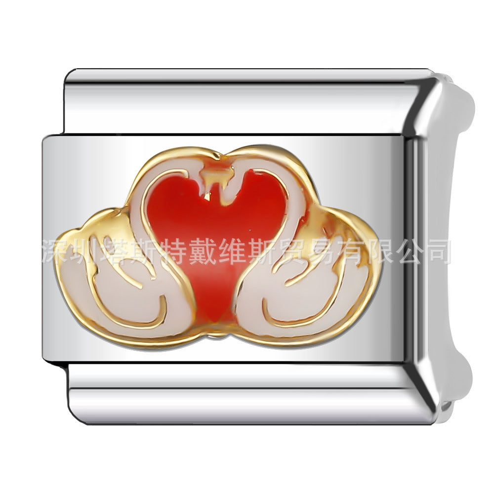 Wholesale  Italian Charm Bracelet 9mm DIY single section Creative Stainless Steel Composable Bracelet