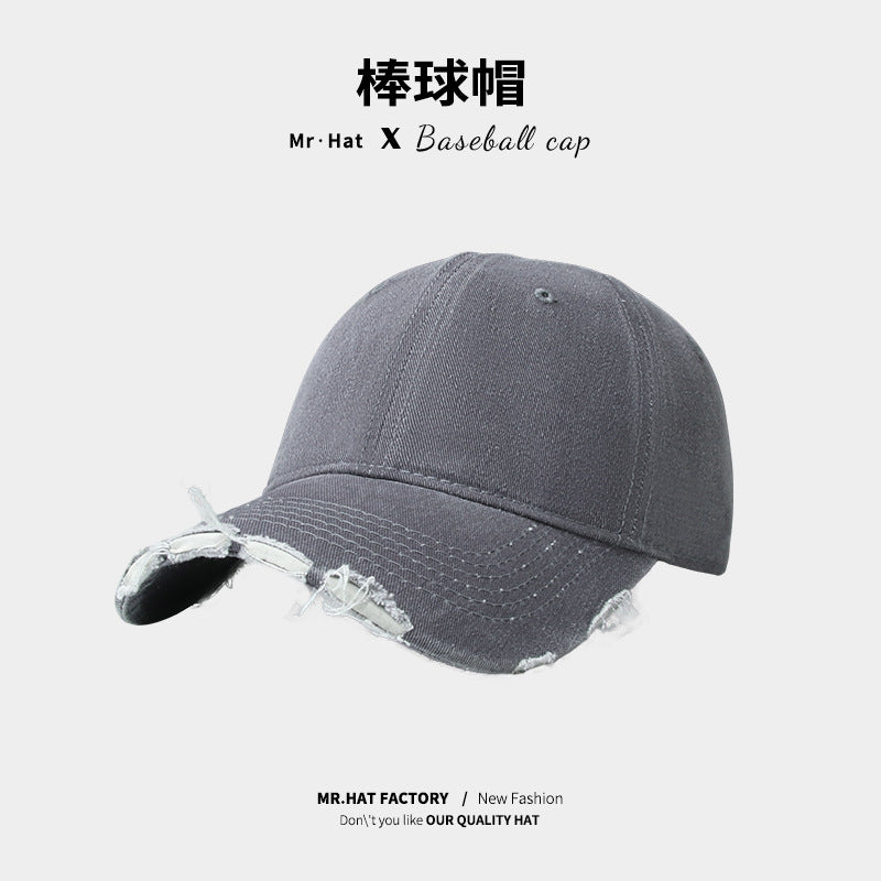 Wholesale Vintage Plain Cotton Hat Frayed Edge Baseball Cap ACC-HT-JiaXun002