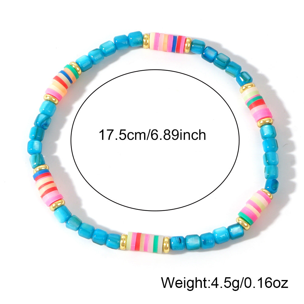 Bracelet de perle cylindrique perle coloré de glace colorée