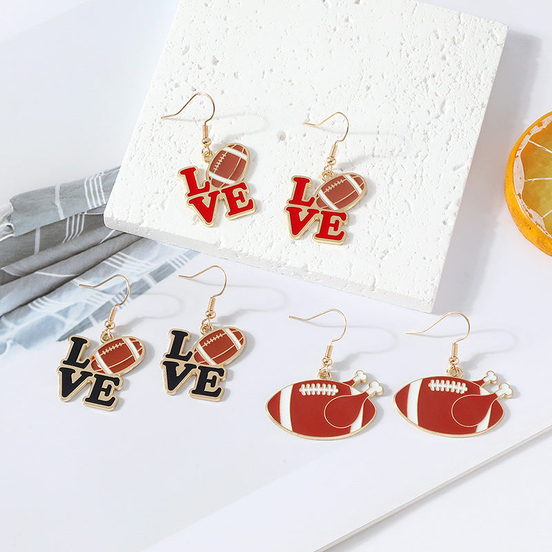 Wholesale Super Bowl Football Baseball Tennis Alloy Earrings