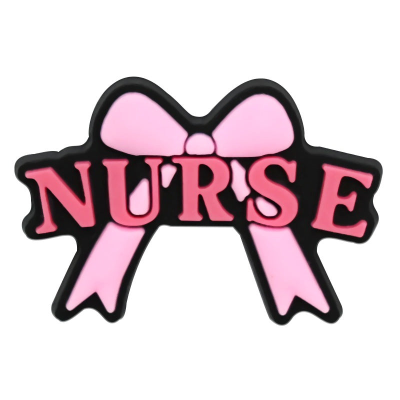 Wholesale Random 100pcs Nurses'  Day series  PVC Soft Rubber Shoe Buckle Decoration