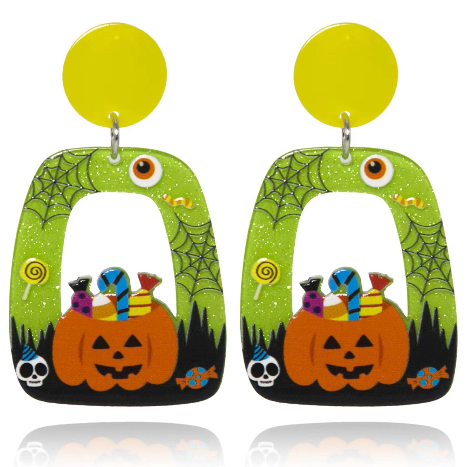 Wholesale  Halloween Funny Pumpkin Ghost Spider Cat Skull Exaggerated Earrings