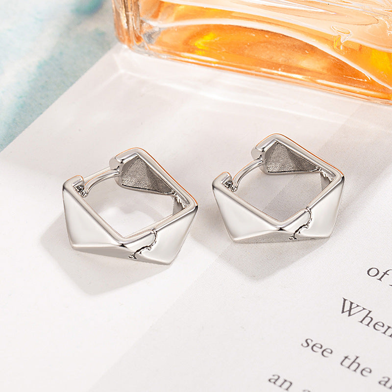 Wholesale S925 Sterling Silver  Irregular Three-dimensional Circle Earrings