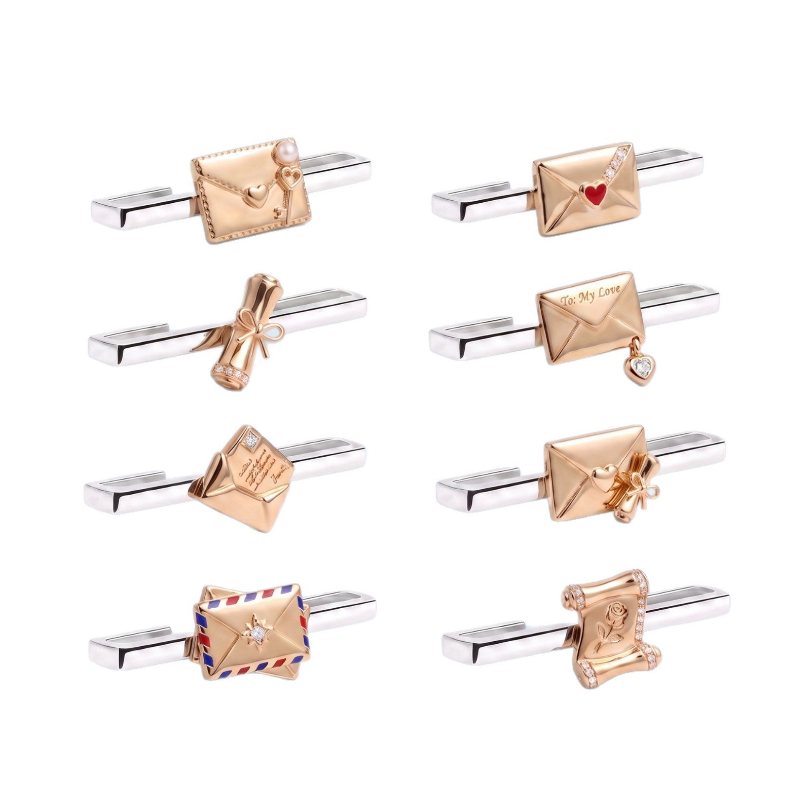 Wholesale Heart Shape Gold Plated Stainless Steel DIY Decorative Charms For Whoop Band Watch Strap And Necklace Jewelry Making Supply
