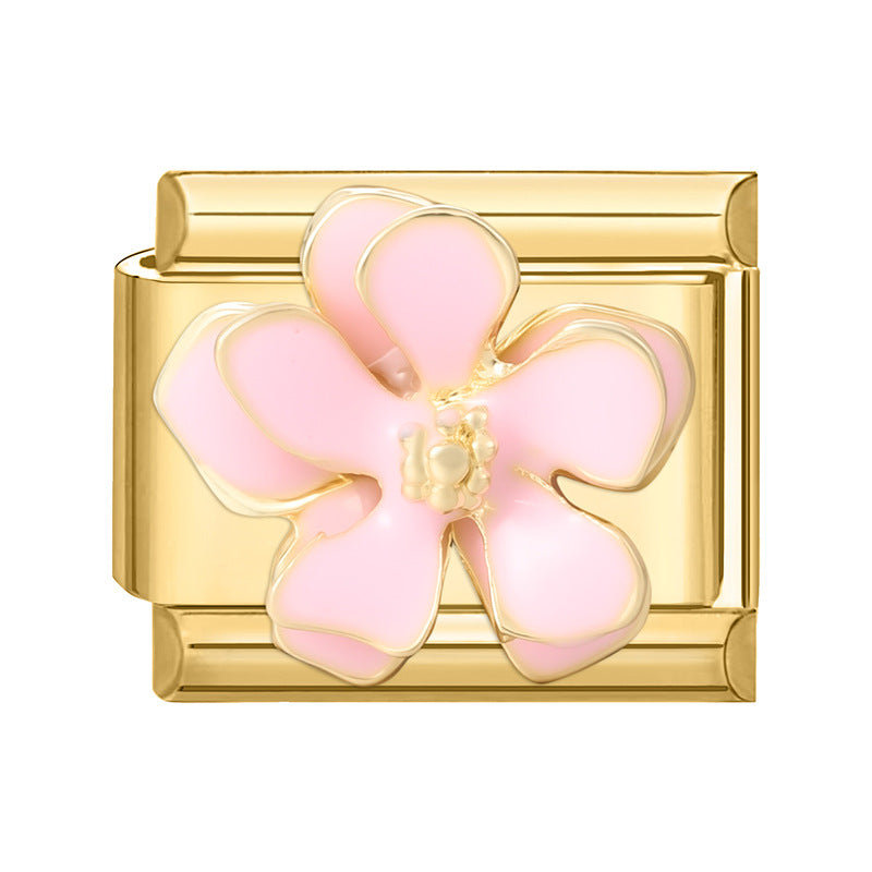 Wholesale 9mm Italian Charm Starter Bracelets DIY Gold Flower Stainless Steel Composable Bracelet