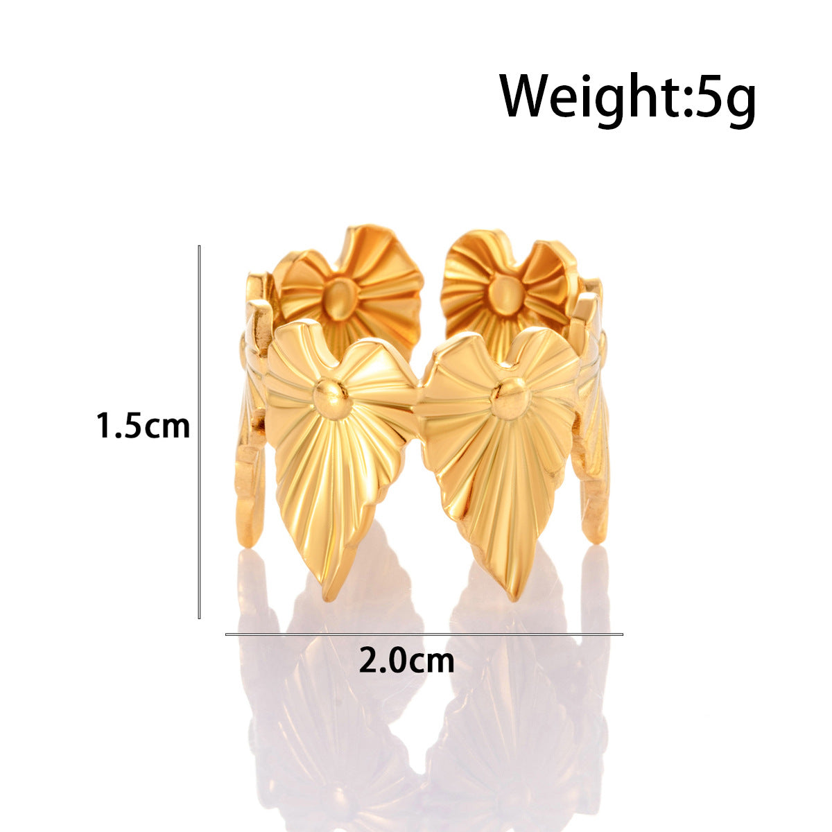 Wholesale Titanium steel  smooth starfish love  simple versatile opening adjustable ring