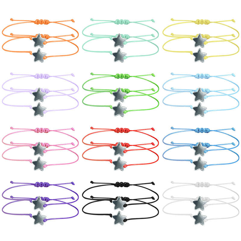 Wholesale Five-pointed Star Woven Hand Rope Color Adjustable Bracelet