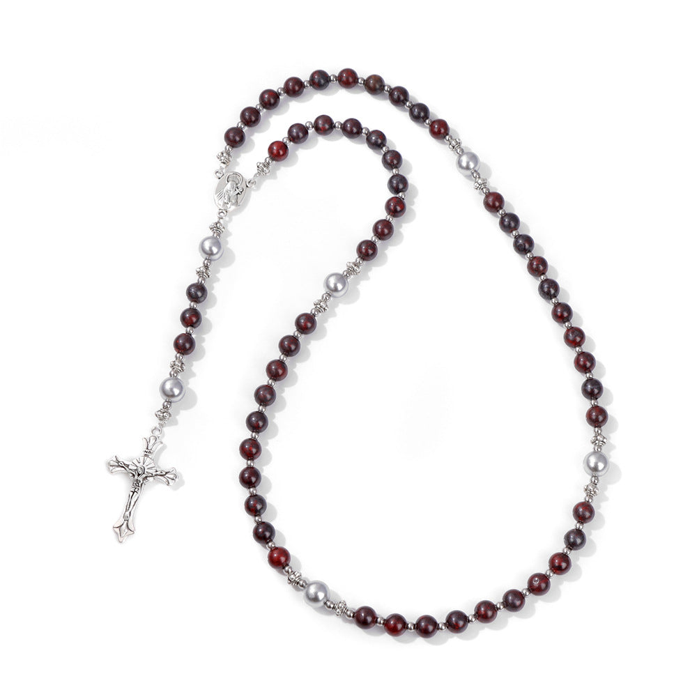 Wholesale Cross Shape Natural Stone Bead Bracelet Unisex Handmade Jewelry for Travel Gift Resale