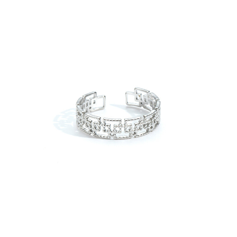 Wholesale Geometric Asymmetrical Heart Titanium Steel Ring Chic Boutique Resale