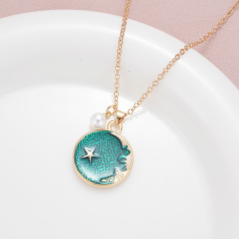 Wholesale  Star Moon Sun Ocean Pendant Necklace