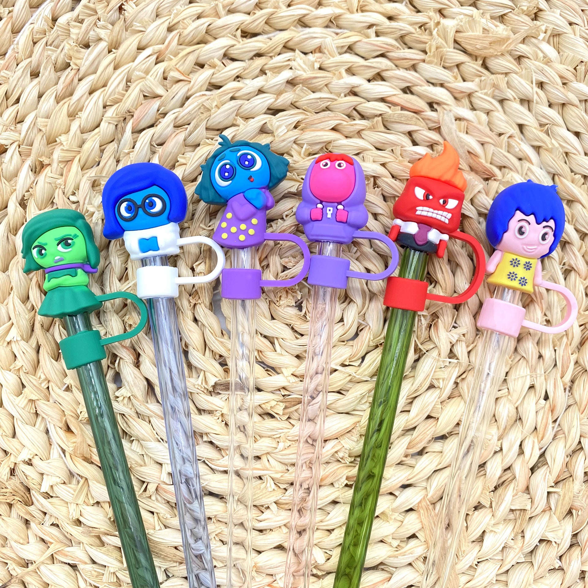 Wholesale 10pcs Cute Cartoon Straw Cover 10mm Straw Tube Cap ACCVIP-SCR-WX012