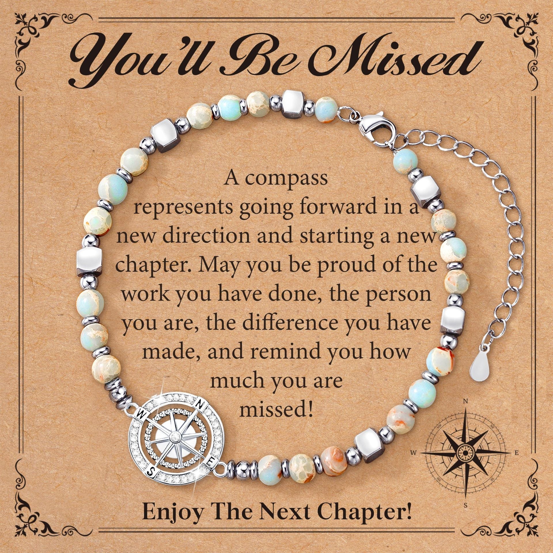 Wholesale Stainless Steel Retirement Gift 4mm Natural Stone Silver Beads Bracelet