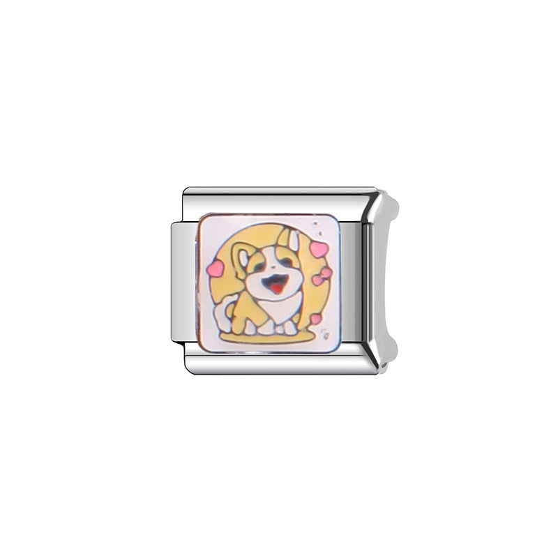 Wholesale Italian Charm Bracelet 9mm DIY Splicing Cute Creative Stainless Steel Composable Bracelet