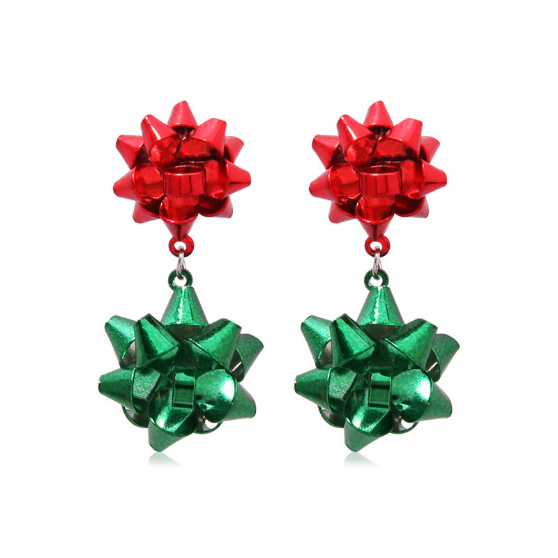 Wholesale Christmas Alloy Oil Drop Christmas Tree Snowflake Earrings ACC-ES-Bingl005