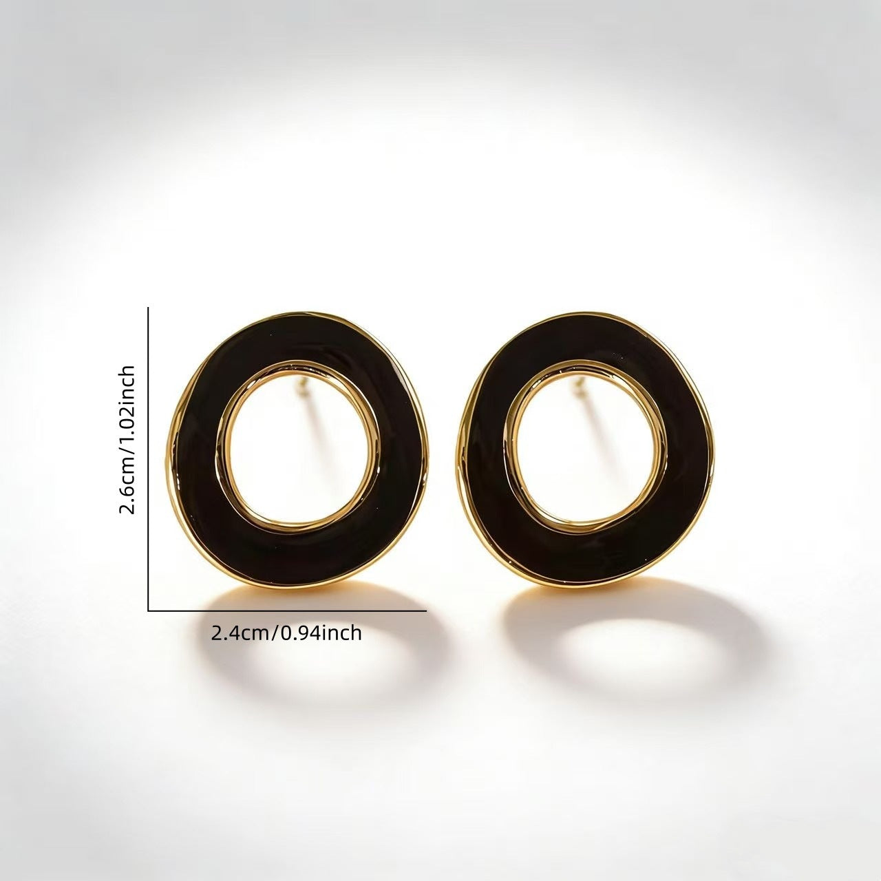 Wholesale Titanium Steel Light Luxury Geometric Irregular Enamel Circle Earrings