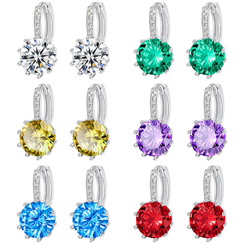 Wholesale Colored Zirconia Copper Earrings ACC-ES-YingRong003