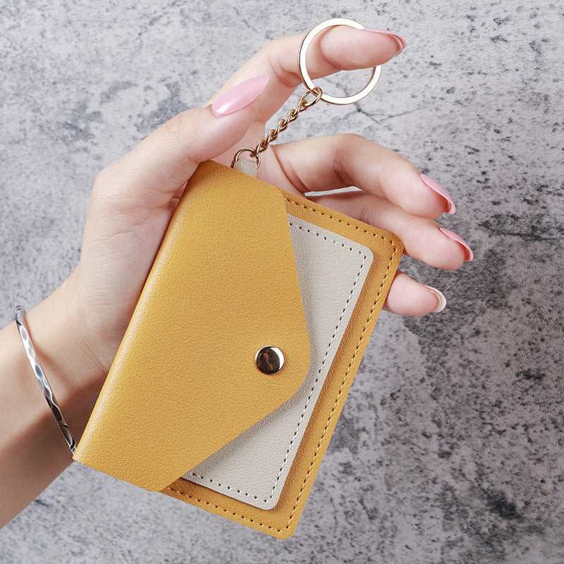 Wholesale Chic Women S PU Leather Short Wallet Powder Pink Solid Color Everyday Card Holder