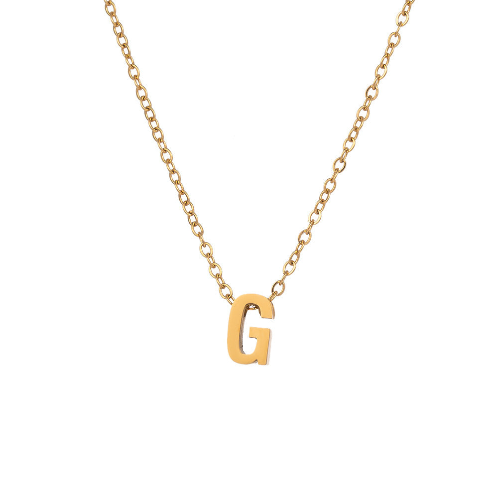 Wholesale Titanium Steel Necklace Letter Necklace ACC-NE-XuHao001