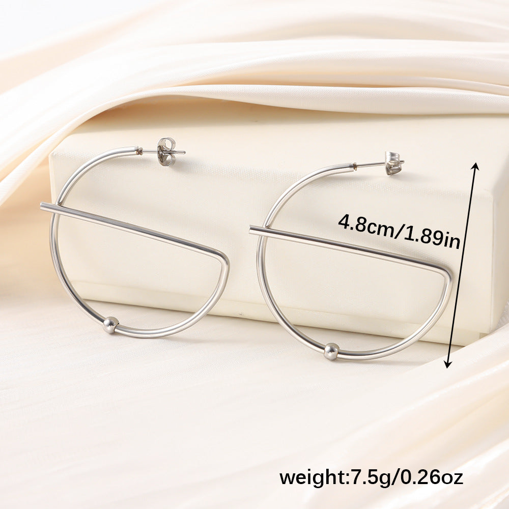 Wholesale Minimalist Geometric Stainless Steel Earrings Trendy Everyday Fashion Accessory