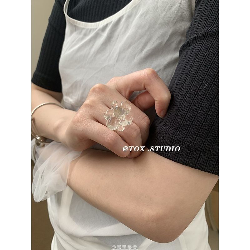 Wholesale cute acrylic beads stereo ring