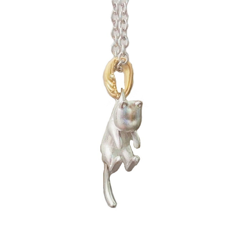 Wholesale cute clavicle chain cat  diamond alloy necklace