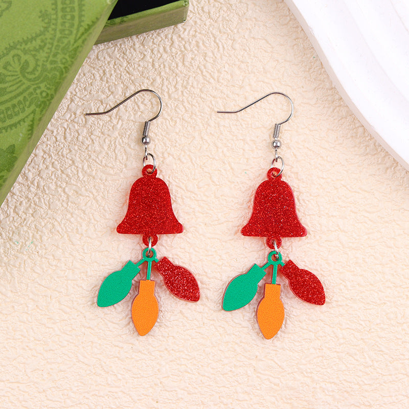 Wholesale Christmas Multicolor Snowman Christmas Tree Acrylic Earrings