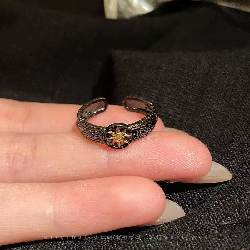 Wholesale Alloy Butterfly Sunflower Open Ring Retro Dark Style Women S Fashion Jewelry