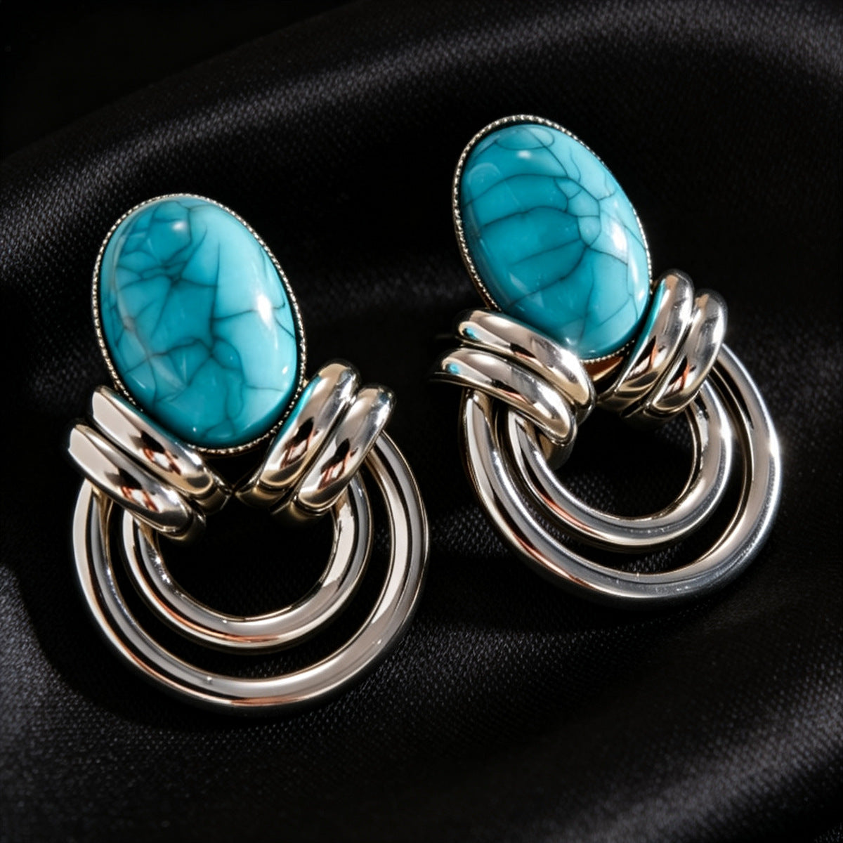 Wholesale Retro Bohemian Geometric Imitation Pearl Earrings,  Trendy Jewelry Accessory for Gift or Boutique Resale