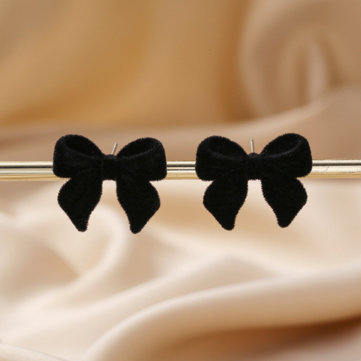 Wholesale 10pcs zinc alloy flocking bow earrings