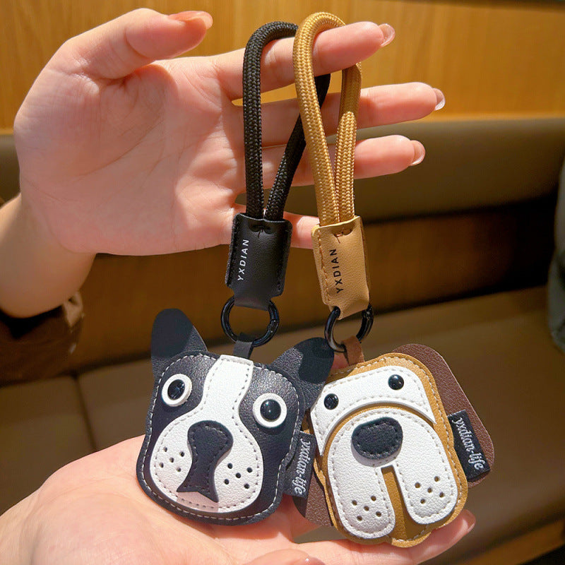 Wholesale Cartoon Leather Puppy Keychain Trendy Bag Charm Decorative Accessory For Resale