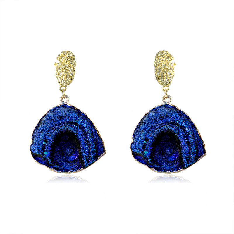 Wholesale Ocean Wave Irregular Blue Heart Shaped Tide Earrings ACC-ES-JiuJia006