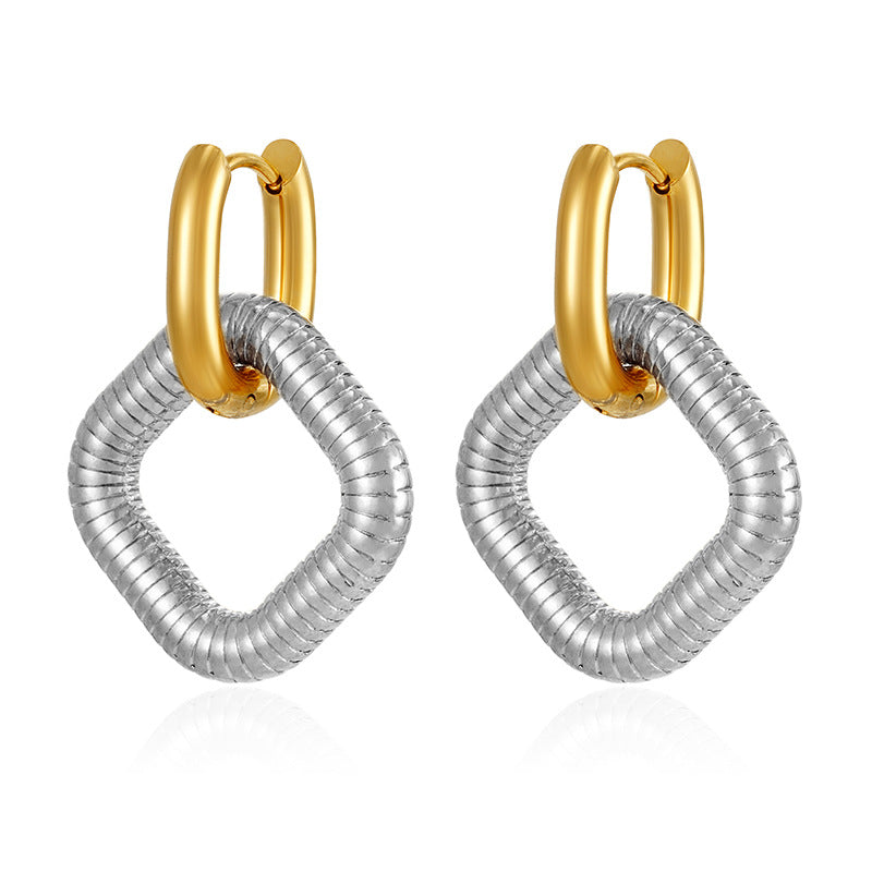 Wholesale Square pendant stainless steel earrings