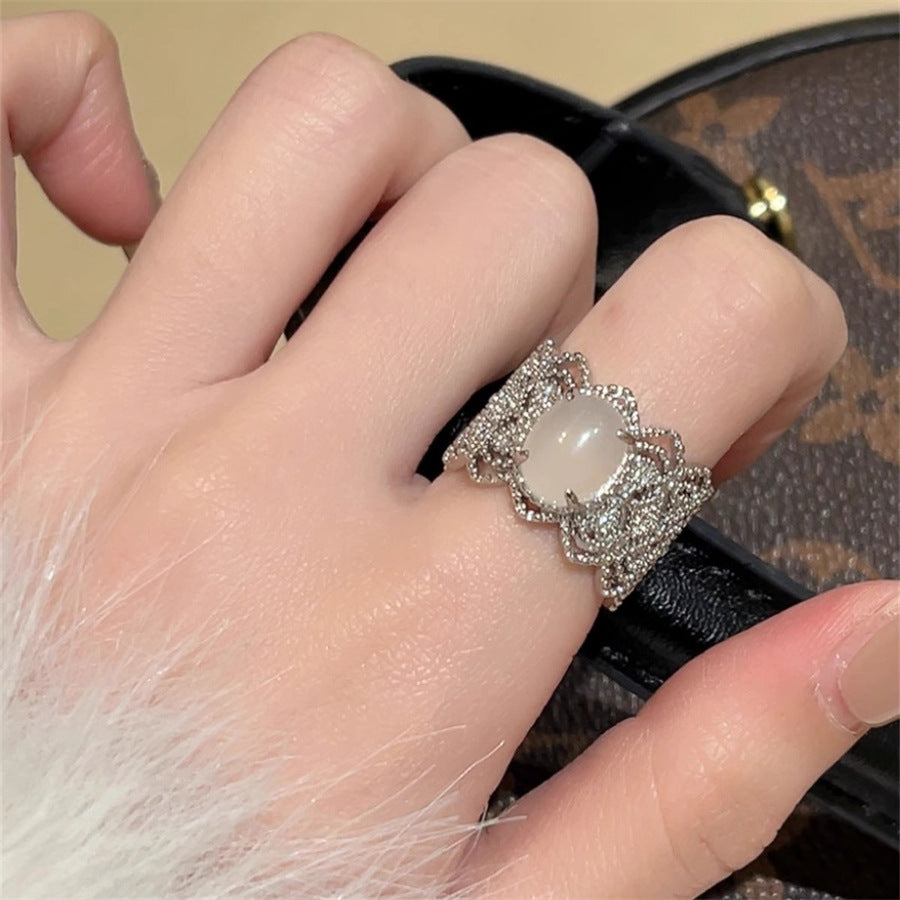 Wholesale  Vintage White Chalcedony and Chalcedony Ring