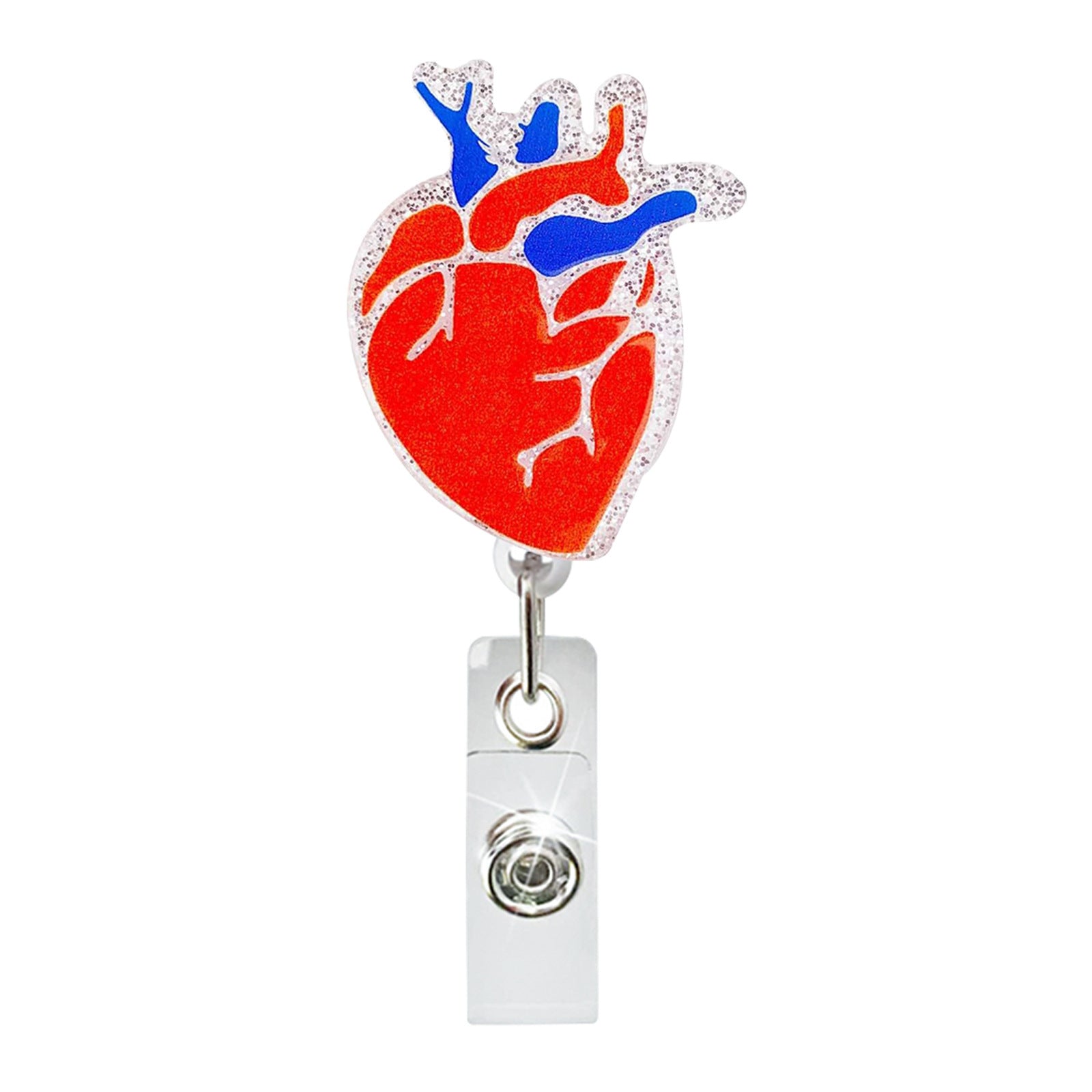 Wholesale Heart Pattern Acrylic Badge Scroll Easy Stretch Shrink Keychain ACC-KC-BoYan004