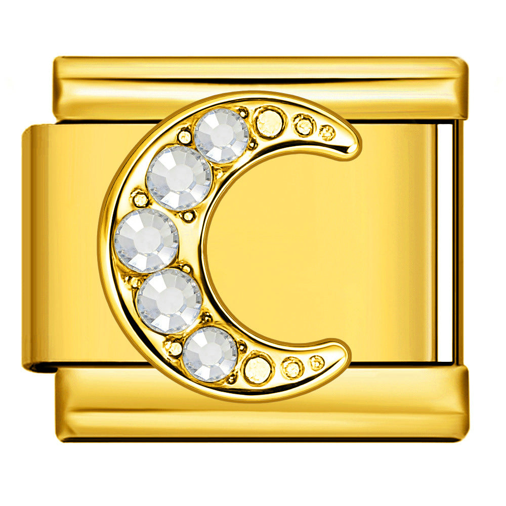 Wholesale 9mm Italian Charm Starter Bracelets DIY square Single Section Creative Stainless Steel Composable Bracelet