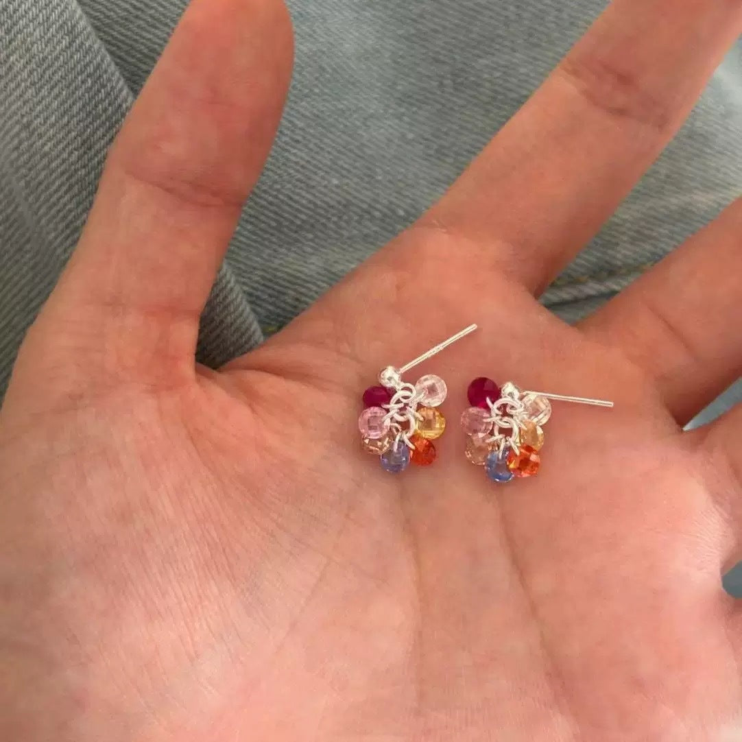 Wholesale  Rose Flower Zircon Earrings