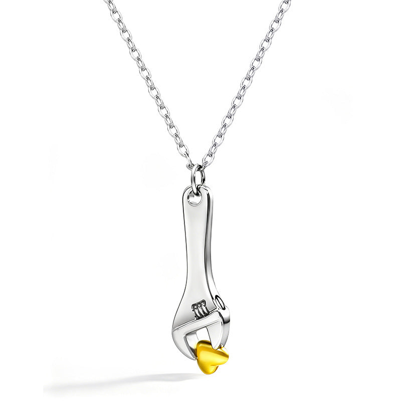 Wholesale Cold Wind Hammered Stainless Steel Openable Pendant Necklace Jewelry Accessory Gift