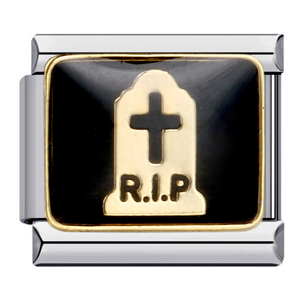 Wholesale Italian Charm Bracelet 9mm DIY -themed pendant  Creative Stainless Steel Composable Bracelet