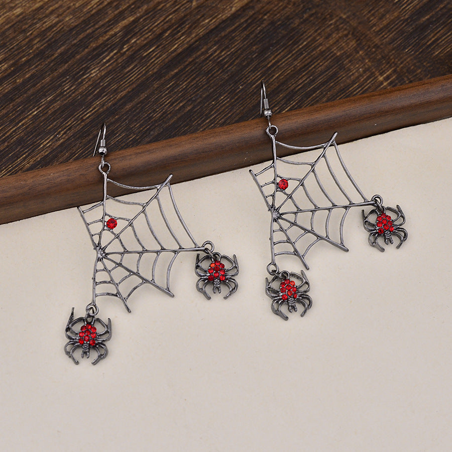 Wholesale Gothic  Web Drop Earrings For Women Gun Black Zinc Alloy  Fashion Accessory Party Gift